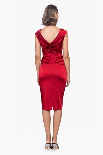 Image of Betsy & Adam Women's Xscape Women's Galaxy Glitter Scoop Neck Sleeveless Ruffle Floor Length Dress