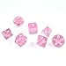 Produktbild shibby 7 polyedrische Würfel für Rollen- und Tabletopspiele in transparent / rosa mit Beutel