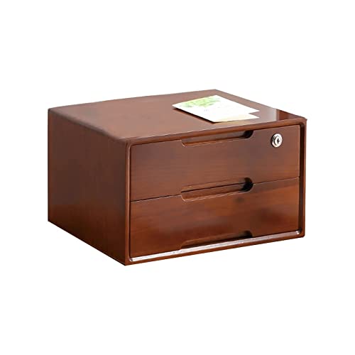 Boîte de Rangement en Bois Massif Organisateur Tiroirs Bureau