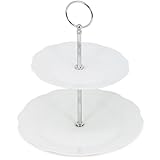 Lieferumfang: 1x Etagere mit 2 Ebenen aus Porzellan (demontiert)