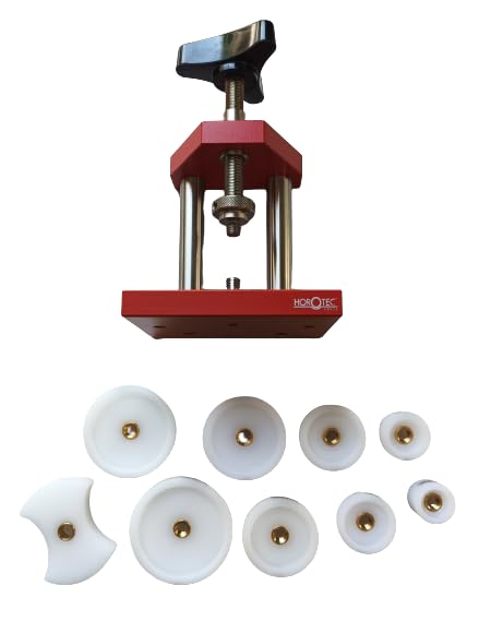 KD89 Horotec MSA07.105 - Potence d'horloger pour Fermer Les Fonds de Boite de Montres à Pression - Livré en Coffret avec 9 tasseaux à Visser