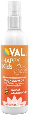 Pure Magnesium Oil Spray, Relaxation Formula for Children, Zechstein Magnesium Chloride, Chamomile, Aloe, Infused with Natural Essential Oils, Calm and Balanced Mood for Kids, No Itch 4 oz Pure Magnesium Oil Spray, Relaxation Formula for Children, Zechstein Magnesium Chloride, Chamomile, Aloe, Infused with Natural Essential Oils, Calm and Balanced Mood for Kids, No Itch 4 oz