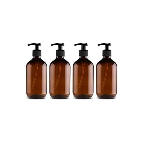 Leikance Empty Shower Gel Bottles,300ml Refillable Pump Bottles for Dispensing Lotions Shampoos 4Pcs Cover