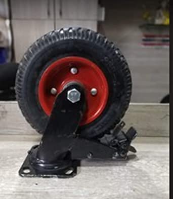 Aliza industries heavy duty rubber castor wheel 8 inch swivel with brake - 02 nos