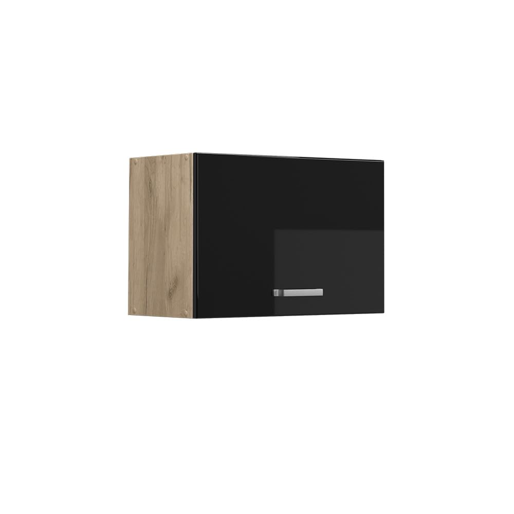 Vicco Wall cabinet Raul, Black high gloss, 60 cm