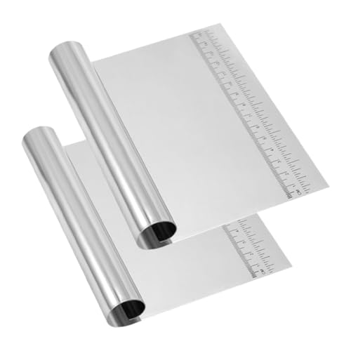 KICHOUSE 2 Piezas Cortador De Masa Nuestro Hornada para Raspador De Banco De Cocina Raspador De Pan Raspador De Pastel De Acero Inoxidable Herramienta Raspadora Plata Acero Inoxidable 430