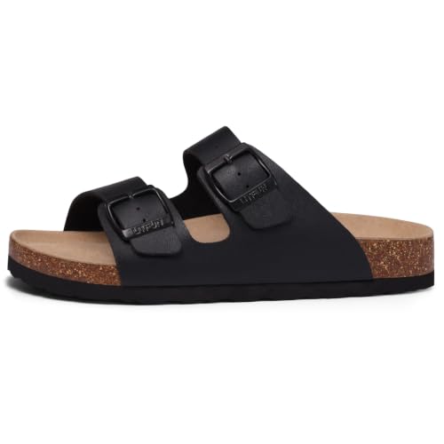 Image of Litfun Unisex Cork Footbed Sandals Summer Slip On Slides for Women Men