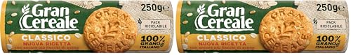 Gran Cereale Biscotti Gran Cereale Classico, Ricchi di Fibra e Fosforo - 250 gr (Confezione da 2)