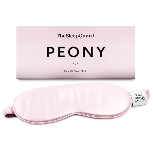 TheSleepGuard Pure Silk Sleep Mask [100% 6A Mulberry Silk, 22 Momme] Light Blocking Travel Essentials. Eye Masks for Sleeping. Black Oeko-Tex Blindfold. Eye Covers for Men & Women