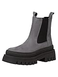 Obermaterial aus echtem Leder Tamaris Damen Chelsea Boots Leder Blockabsatz; GREY/grau; 38 EU