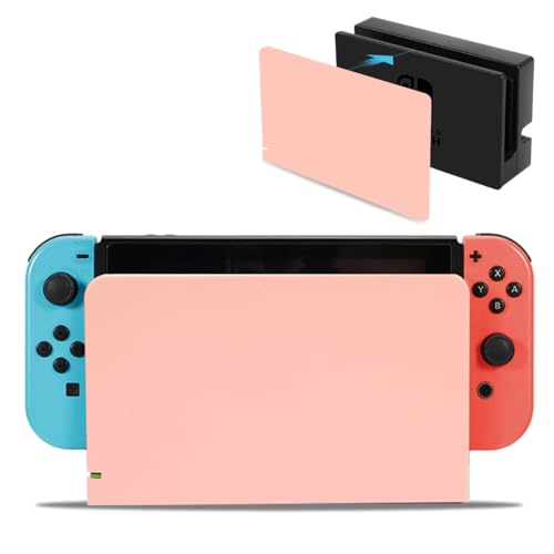 Faceplate Cover for Nintendo Switch Dock, Hard PC Protective Cover for Switch Plate Anti-Scratch DIY Replacement Shell for Switch Charging Dock, Pink