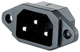  Kaltgeräte-Einbaustecker, 3-pins IEC Panel, Lötansschlu