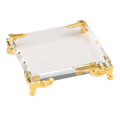 Base en cristal de luxe et support doré pour exposition de bijoux - 2