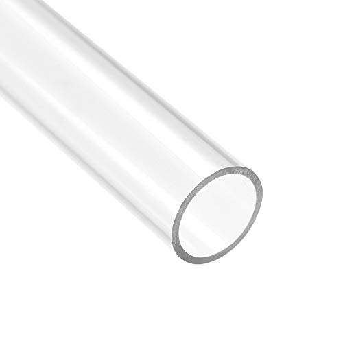Image of uxcell Clear Rigid Tubing 17mm(43 /64'') ID x 20mm(3 /4'') OD x 1Ft Length Round Plastic Polycarbonate Tube