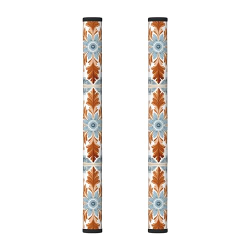 Juego de 2 fundas para manija de puerta de refrigerador, diseño retro de copos de nieve, patrón de flores, fundas lavables para manijas de electrodomésticos de cocina para microondas, estufa, horno