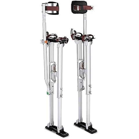 WeChef 36-50 inch Drywall Stilts Height Adjustable Lifts Aluminum Tool Non slip for Cleaning Painting Pruning Branches Silver YES0485 Cover