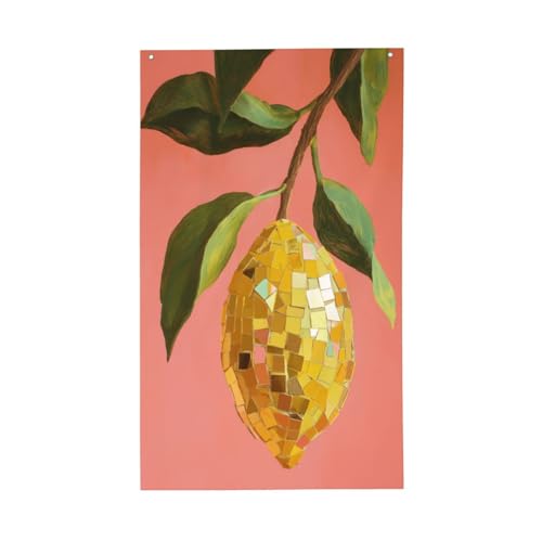 Retro-Style Disco Lemon Yard House Flags,3x5 Ft Season Greeting Banner With Grommets Indoor Outdoor Party Home Decorations