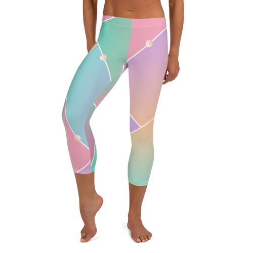 Legging capri extensible anti-transpiration à motif verre femme