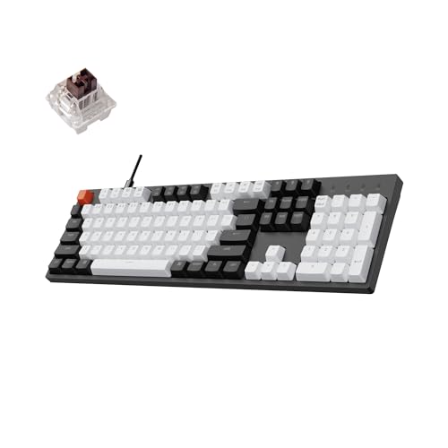 Keychron C2 Full Size 104 Keys Wired Mechanical Gaming Keyboard for Mac Layout, Gateron G Pro Brown...