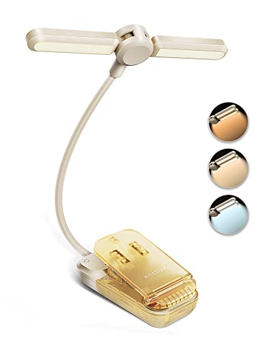 Enclize Book Light For Reading At Night In Bed, Reading Light With 180°Adjustable Light Head- Eye Caring 3 Color Temperature & Stepless Dimming, Ideal For Reading Lovers #TOP6