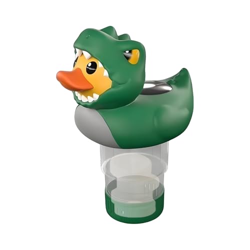Dispensador de cloro de pato para piscina, flotador de tabletas de cloro alimentado por energía solar, clorador versátil con decoración de flotador de animales ligeros para hotel, jacuzzi, fiesta, spa
