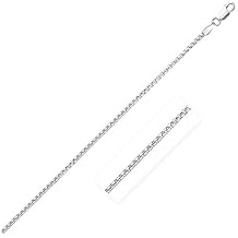 Zawadee Sterling Silver Rhodium Plated Round Box Chain 1.3mm