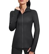 Vldnery Womens Lightweight Athletic Track Jackets Full Zip Long Sleeve Shirts Moisture Wicking Hi...