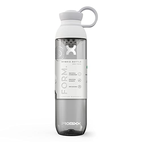 Promixx FORM Water Bottle – Premium Large Water Bottles for Shakes Infusions and Hydration – Lifetime Durability, Leakproof Sports Water Bottle BPA Free – 26oz (White)