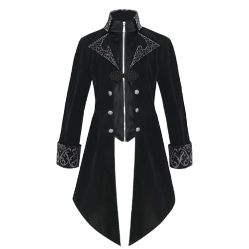 Manteau de Queue de Pie FGRID Col Montant Style Gothique et Médiéval