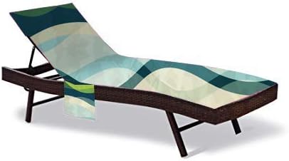 QCWN Sun Lounger Beach Towel, Pool Lounge Chair Mat Cover, Outdoor Garden Sun Bed Deckchair Covers with Side Pocket, 83.5 x 29.5 inches (Color #D)