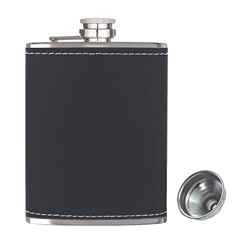 Pocket Hip Flask 8 oz with Funnel, Alcohol Flask, Liquor Flask,18/8 Stainless Steel