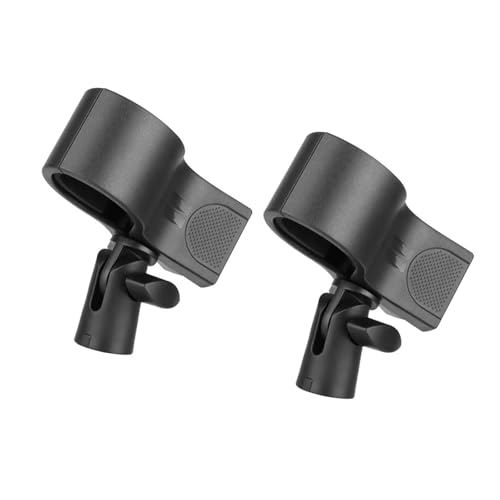 predolo 2個のホルダークリップアクセサリー直径32-65mmポータブル、直接交換、スペアパーツマイククリップホルダーマイククランプ, N8 ブラック