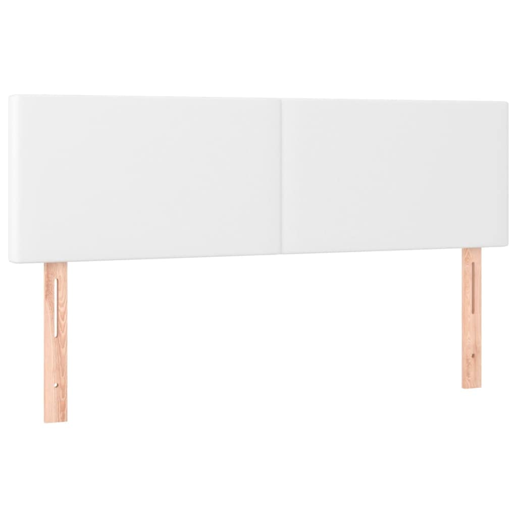 vidaXL Kopfteil Betthaupt Polsterkopfteil Bettkopfteil für Bett Bettgestell Bettrahmen Schlafzimmer Bettzubehör Weiß 144x5x78/88cm Kunstleder