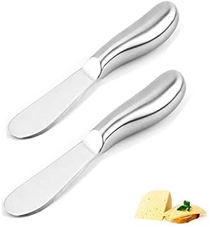 PEPAXON Butter Knife Cheese Spreader Stainless Steel Easy Spread with Ergonomic Handle 14x2cm 2pcs