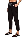 Avalanche Women's Ripstop Pant with UPF 50 Protection Everyday Hiking Ankle Pant with Pockets Quick Drying Pant for Hiking, Golf, Travel Black L