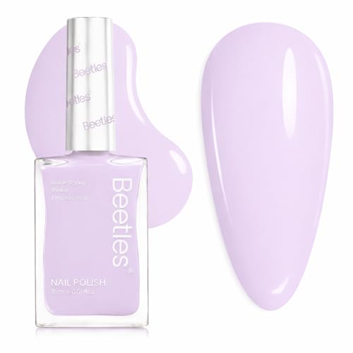 Beetles Purple Nail Polish 1Pcs 15ml -Light purple Romantic Lilac Fast Drying & Long Lasting Nail Polish for Nail Salon-Quality Results