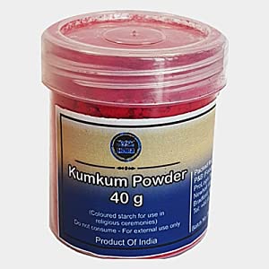 Kumkum Powder 40g (Pack of 1) – An Important Part in the Tilak Set of Hindu Religious - Widely Used in Hindu Religious Ceremonies
