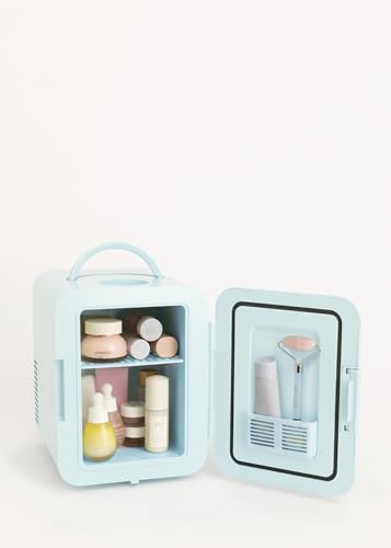 CREATE / Fridge Mini Box / Mini koelkast in retro-stijl voor koeling en verwarming / voor cosmetica, draagbare thermos - pastelblauw - Afbeelding 4