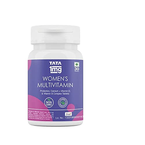 Image of Tata 1mg Womens Multivitamin Veg Tablet with Zinc,Vitamin C,Calcium,Vitamin D & Iron Support Health Protection,Bones & Overall Health For Women (Pack Of 30 Tablets), 52 grams