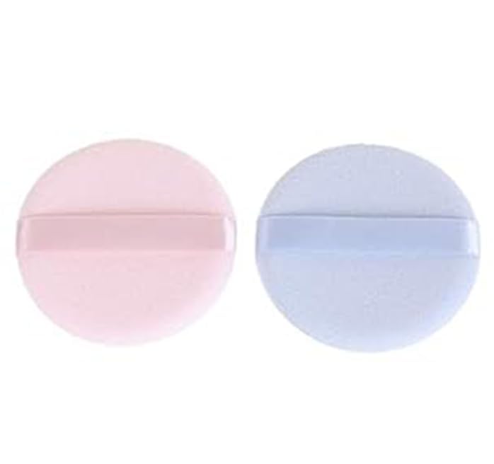 KIRA Round Powder Puff For Women Makeup Sponge puff Face Dry Wet Makeup Puff for Loose Powder Body Powder, Cotton Cosmetic Sponge for Contouring, Under Eyes and Corners (Pack Of 2)(Pink & Blue)-image-45
