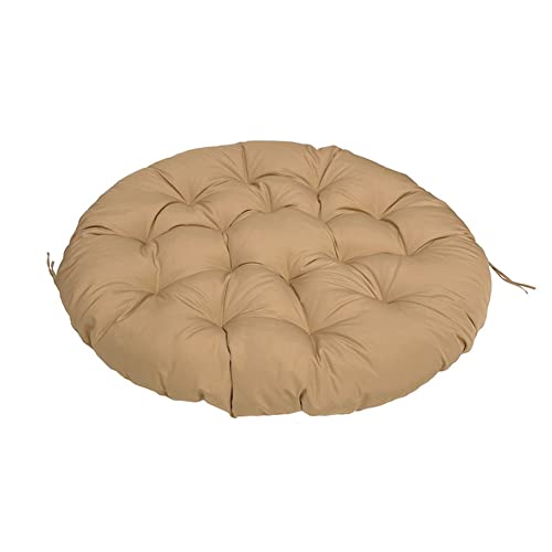 Treer Papasan Chair Cushion Outdoor Round Hanging Egg Swing Not Removable Cover/Indoor Outdoor Courtyard Garden/Soft Thicken Seat Pad, without Chair (90x90cm,Khaki)