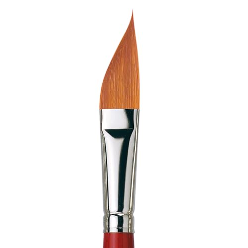 Image of da Vinci Watercolor Series 5587 CosmoTop Spin Paint Brush, Slant Liner Synthetic with Red Handle, Size 20