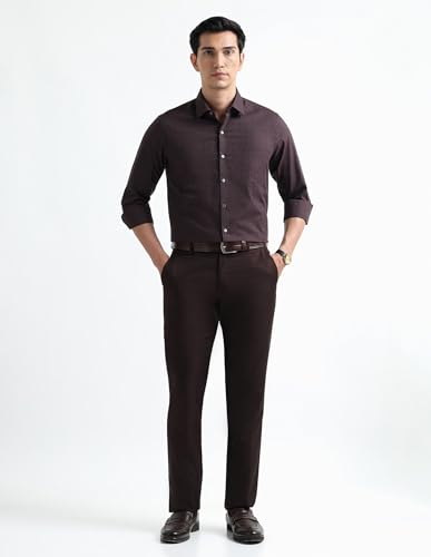 Image of Arrow Checked Slim Fit Mens Formal Shirt - Cotton, Breathable & Comfortable, Full Sleeves Shirts for Men