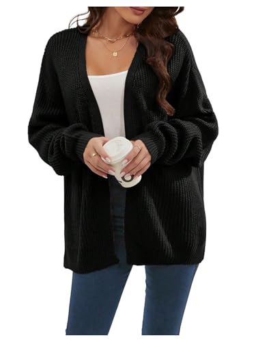 SweatyRocks Women's Chunky Oversize Open Front Cardigan Long Sleeve Fall Casual Y2k Loose Cardigans Sweater3