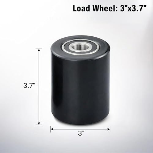 Image of APOLLOLIFT 2PCS Pallet Jack Truck Load Wheels, 3 inch x 3.7 inch with Bearings ID 0.78inch, Black Pallet Jack /Truck Nylon Load Wheels A Pair