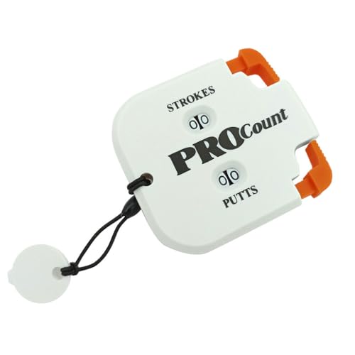 Handy Golfs Shot Putt Contatore del punteggio del gioco Scheda segnapunti professionale Custode a due cifre con portachiavi Aiuti per lallenamento golf arancione bianco