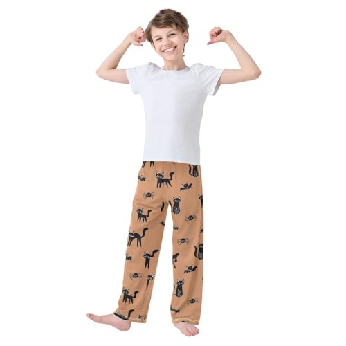 Boys' Pants Cat Bat Spider Long Bottoms Jogger Pants Elastic Waist Trousers with Pockets S-XL2