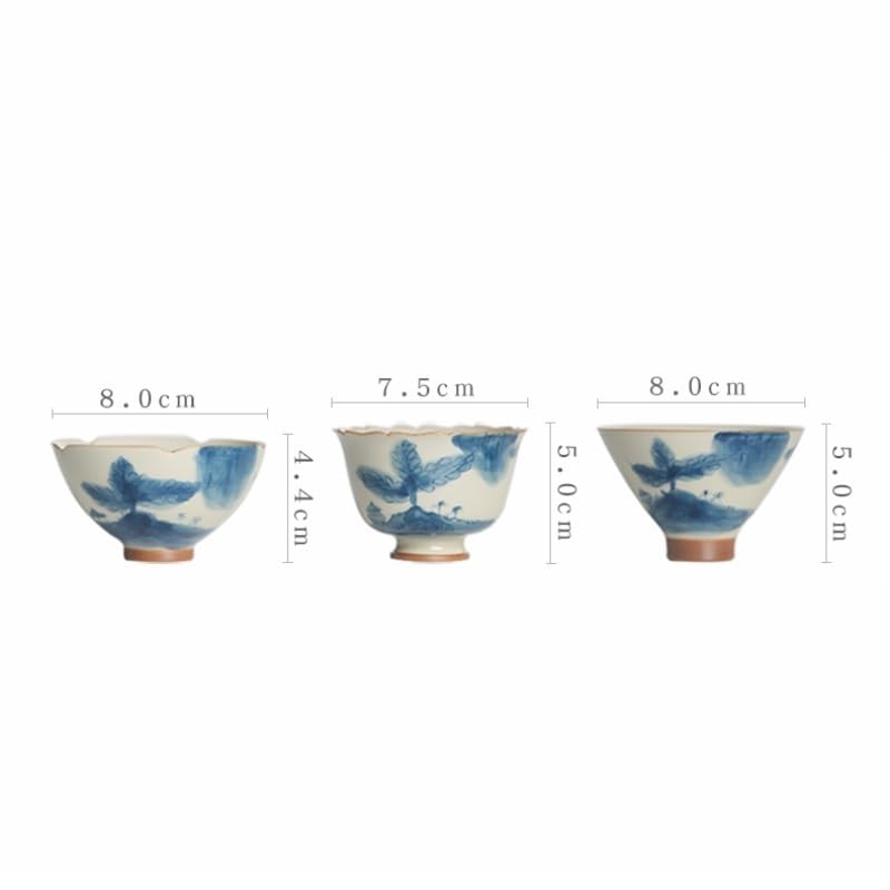Infusor de Té Taza de té de viaje, taza de café de oficina, taza de té con paisaje pintado a mano, taza de té de cerámica china con color bajo esmaltado for maestros de Kung Fu en casa Tazas de Té(A)
