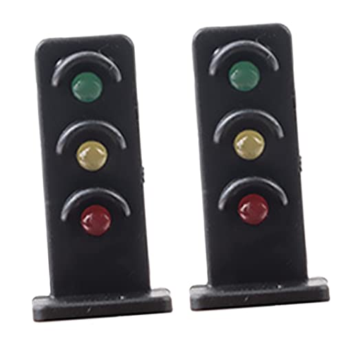 MUELODSIC 2pcs Miniature Train Signal Lights Sand Table Decor Lamp for Landscape Model Railroads Your Miniature Scenery Unique Light Features