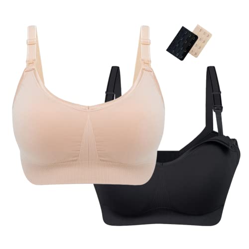 URPLITY Women Maternity Nursing Bra Pregnancy Breastfeeding Bra Sleep Bralettes with Removable Pads